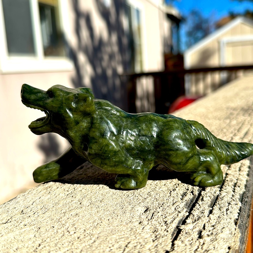 Jade Wolf carving